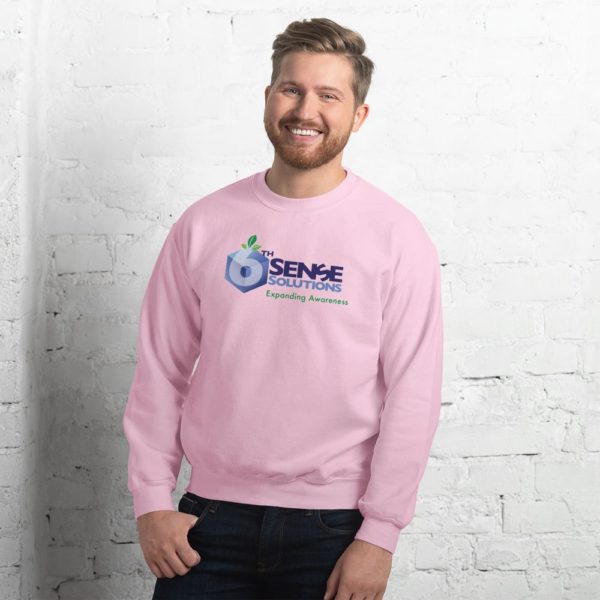 unisex crew neck sweatshirt light pink front 6261dd56740d3