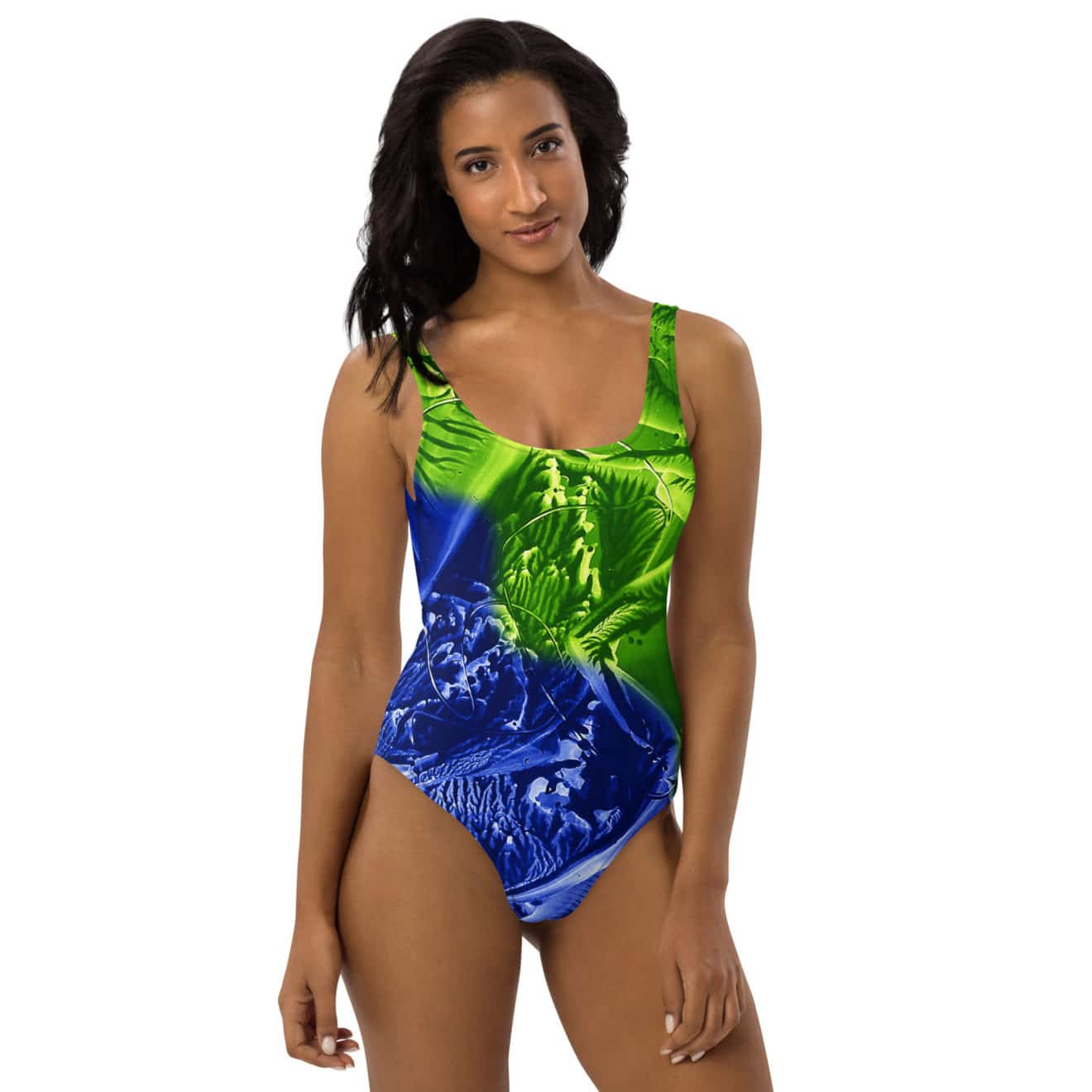 Sea Green/Blue Wax Art Swimsuit